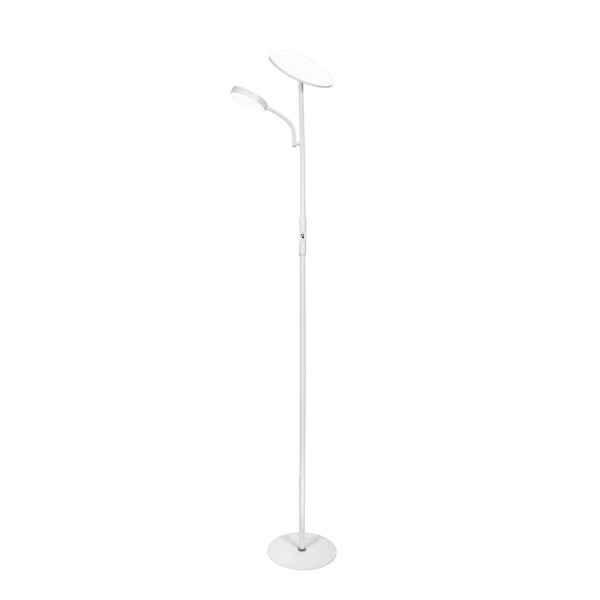 Candeeiro de pé LAGOS com braço de leitura 15+10W LED 4000K 1140+750lm Alt.174xD.24cm branco - Image 2