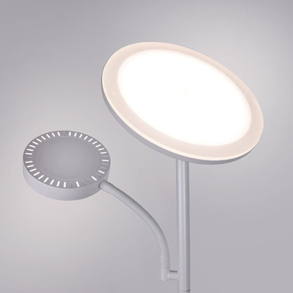 Candeeiro de pé LAGOS com braço de leitura 15+10W LED 4000K 1140+750lm Alt.174xD.24cm branco - Image 3