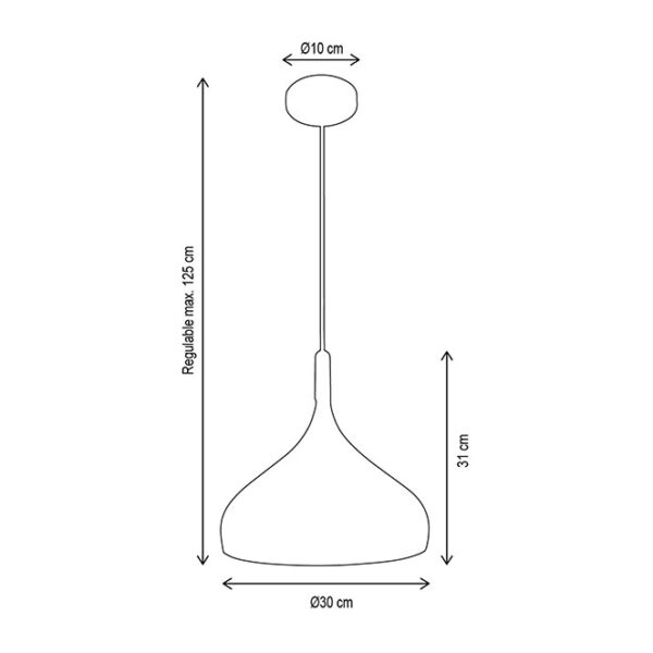 Suspensão BAVIERA D.30cm 1xE27 em metal verde - Image 3
