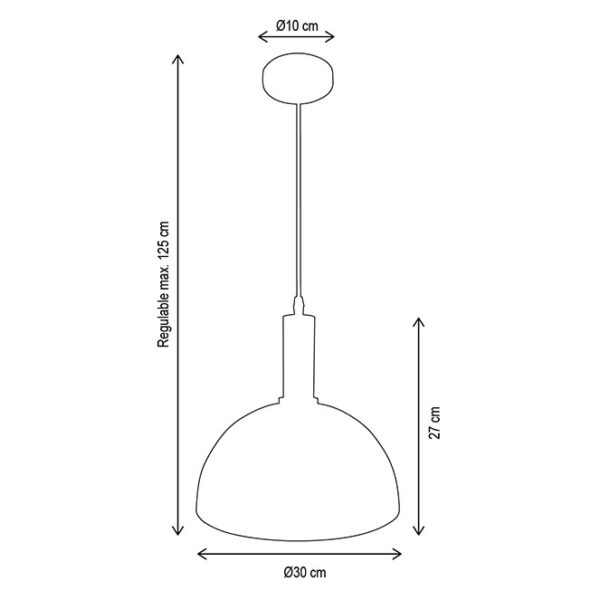 Suspensão HAGEN D.30cm 1xE27 em metal branco - Image 3