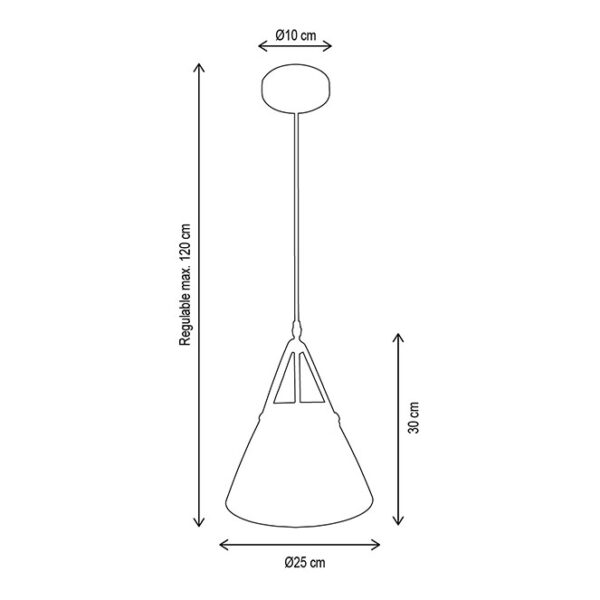 Suspensão RHIN D.25cm 1xE27 em metal branco - Image 3
