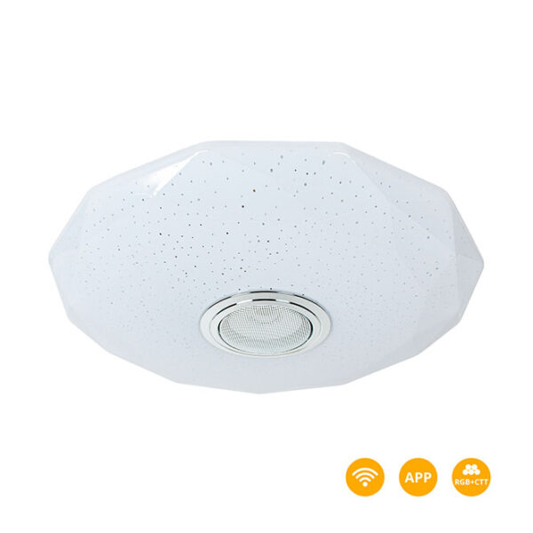 Plafond TRITON D.33cm 18W LED LED regulável, RGB e 3000-4000-6000K, APP e coluna de som Branco - Image 2