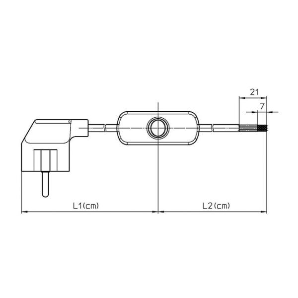 Extensão eléctrica 2,0m fio 3x0,75mm² branco, ficha Schuko 2P+T e interruptor de mão brancos - Image 2