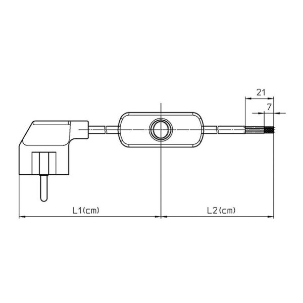 Extensão eléctrica 2,0m fio 3x0,75mm² dourado, ficha Schuko 2P+T e interruptor de mão dourados - Image 2