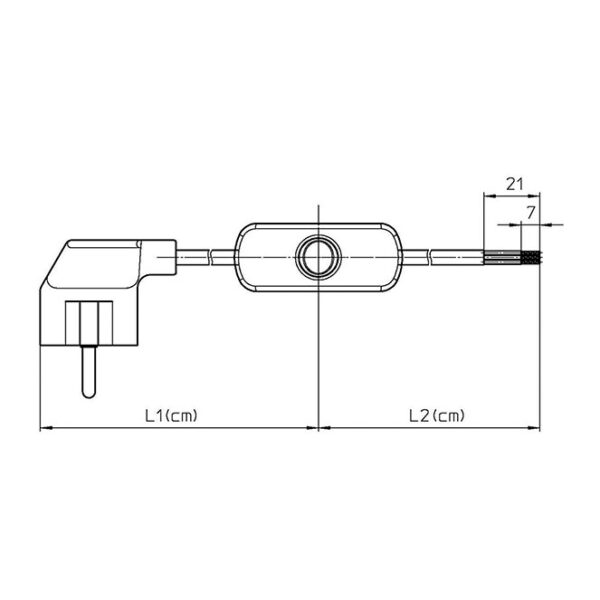 Extensão eléctrica 2,0m fio 3x0,75mm², ficha Schuko 2P+T e interruptor de mão transparentes - Image 2