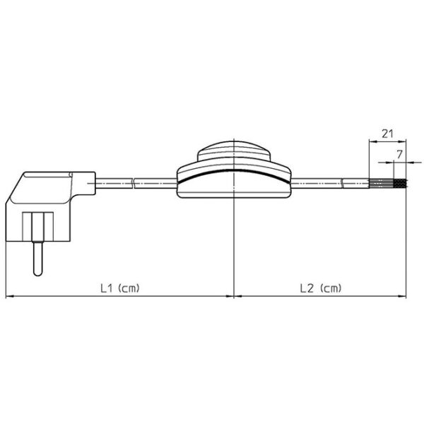 Extensão eléctrica 4,0m fio 3x0,75mm² dourado, ficha Schuko 2P+T e interruptor de pé dourados - Image 2