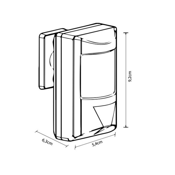 Sensor de movimento IR branco IP44, ângulo de detecção 180°, em PC com protecção UV - Image 2