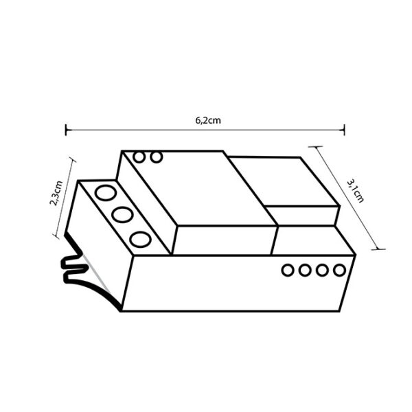 Sensor de movimento por microondas branco IP20, ângulo de detecção 180°/360°, em PC c/protecção UV - Image 2