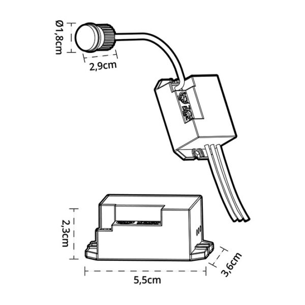 Sensor de movimento IR branco IP20, ângulo de detecção 120º/360º, em PC com protecção UV - Image 2