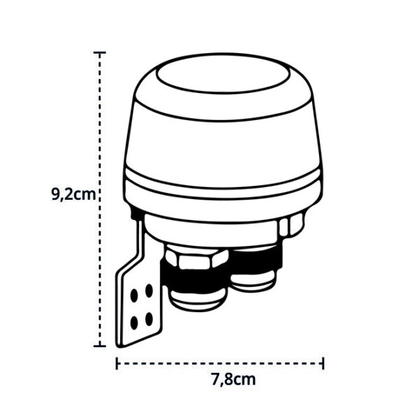 Sensor de luz fotoeléctrico (fotocélula) branco IP66, em PC com protecção UV - Image 2