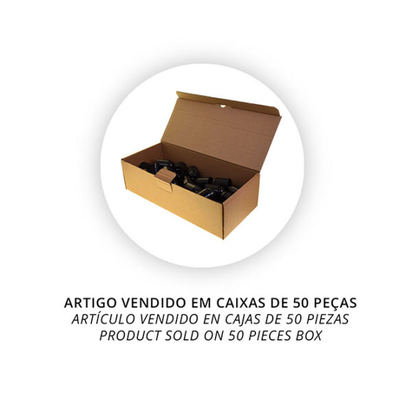Suporte E27 completo preto brilhante (3-peças: camisa lisa, capa e miolo) em resina termoplástica - Image 2