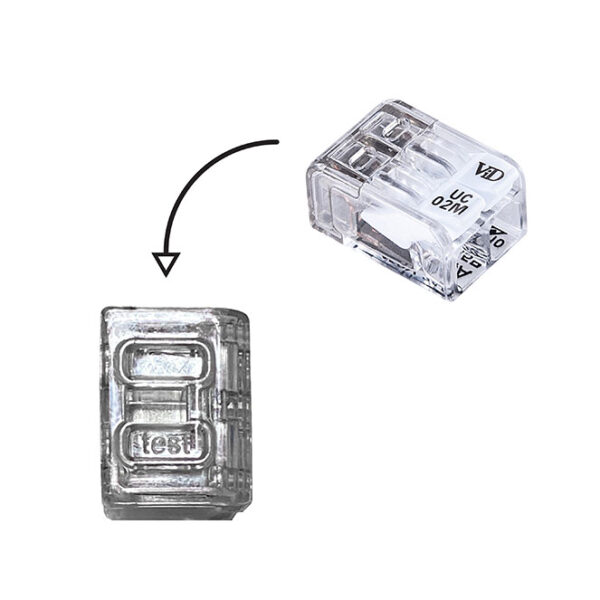 Ligador com patilha 2 polos 0,2-2,5mm2 450V 24A em policarbonato transparente (cx 100pcs) - Image 2