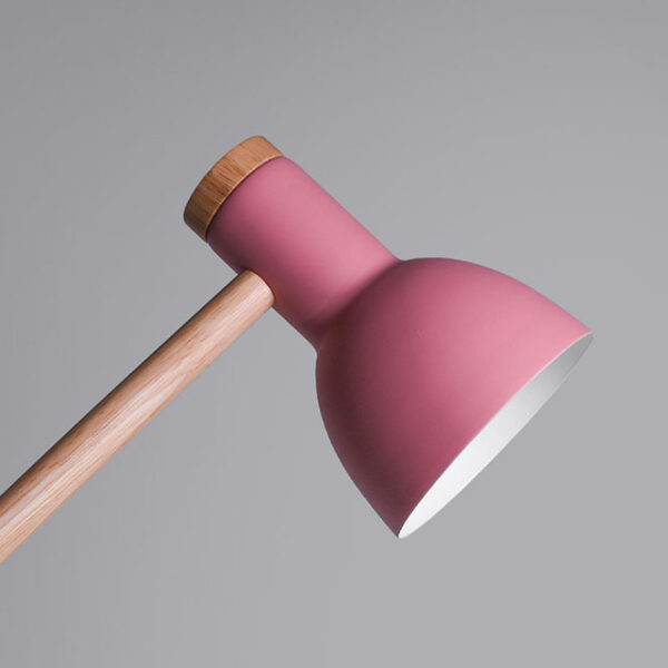 Candeeiro de mesa TEACHER 1xE27 Alt.47cmxD.15cm Rosa mate/Madeira - Image 2