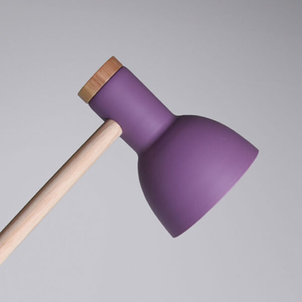Candeeiro de mesa TEACHER 1xE27 Alt.47cmxD.15cm Roxo mate/Madeira - Image 2