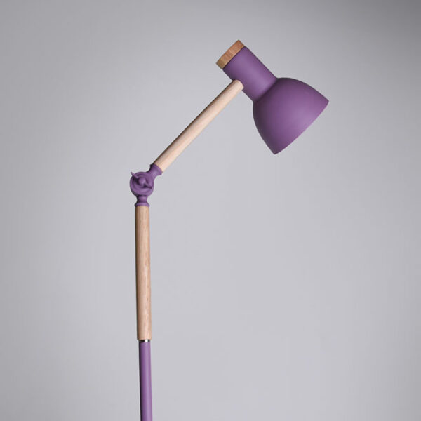 Candeeiro de pé TEACHER 1xE27 Alt.150cmxD.22cm Roxo mate/Madeira - Image 2