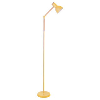 Candeeiro de pé TEACHER 1xE27 Alt.150cmxD.22cm Amarelo mate/Madeira