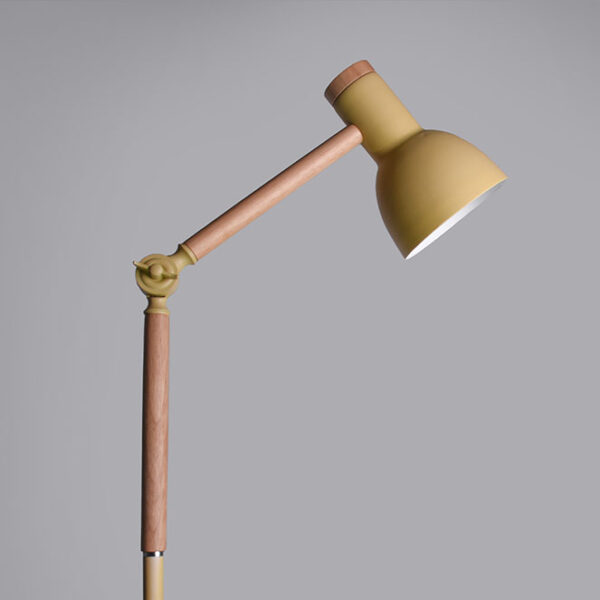 Candeeiro de pé TEACHER 1xE27 Alt.150cmxD.22cm Amarelo mate/Madeira - Image 2