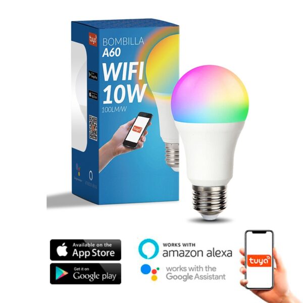 Lâmpada LED SmartHome E27 A60 10W RGB+CCT