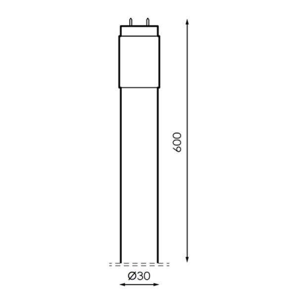 Tubo LED T8 600 Mm Stak 9W Cristal Conexão de Um Lado 6000K - Image 2