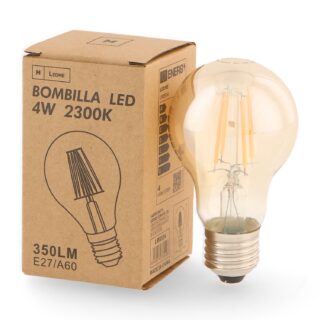 Lâmpada LED Filamento E27 A60 4W Âmbar 2300K