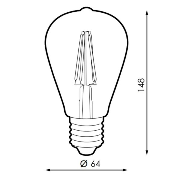 Lâmpada LED Filamento E27 ST64 6W Âmbar 2300K - Image 2