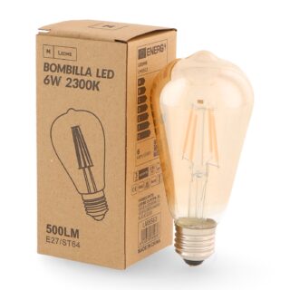 Lâmpada LED Filamento E27 ST64 6W Âmbar 2300K