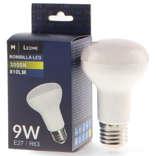 Lâmpada LED E27 R63 9W 3000K
