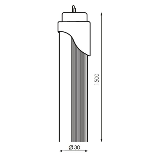 Tubo LED T8 1500 Mm Ekran 24W Conexão de Um Lado 6000K - Image 2