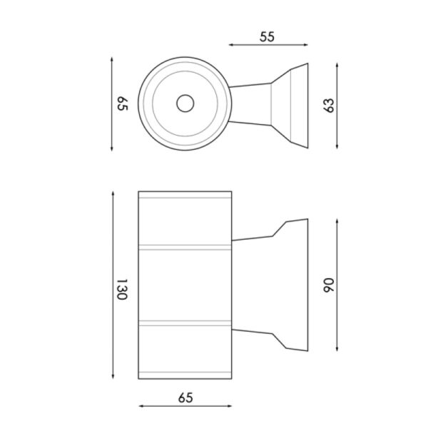 Aplique de Parede LED Tube branco 2x3W IP54 3000K - Image 2