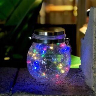 Lâmpada Solar LED Sphereglass Vintage RGB Exterior