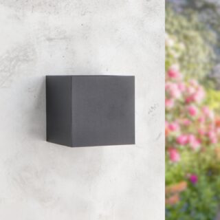 Aplique de parede LED preto Cube 12W IP54 CCT