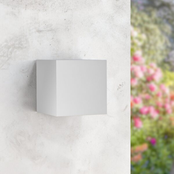 Aplique de parede LED branco Cube 12W IP54 CCT