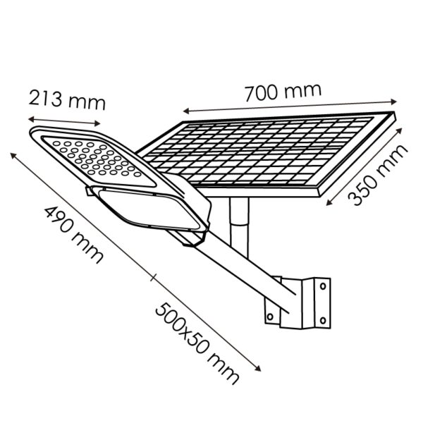 Luminária Solar LED Minlight para Iluminação Pública 100W 6000K - Image 2