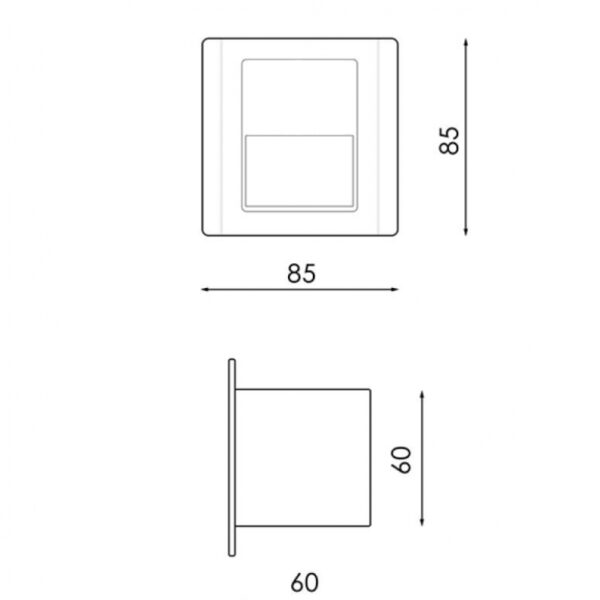 Balizador LED encastrável Nomis Square 1,2W 4500K - Image 2
