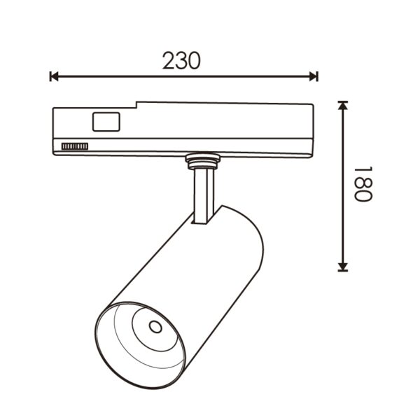 Foco LED para calha Milan Preto 30W Trifásico 3000K - Image 2