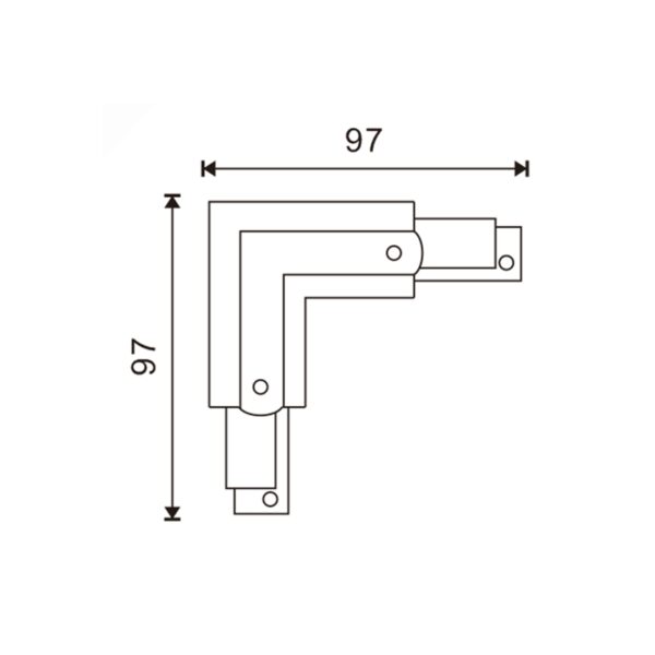 Conector Tipo L para calha trifásica Preto - Image 2
