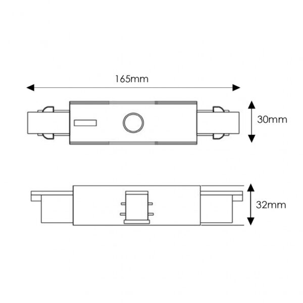 Conector com Separador em Linha para calha trifásica Branco - Image 2