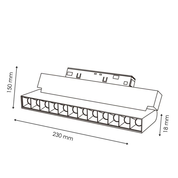 Foco LED Aotrom 12W Para Calha Magnética Preto 48V Serie 20Mm - 3000K - Image 2
