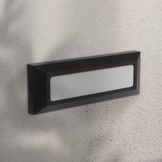 Baliza LED Wall Longo Retangular Preto 5W IP54 3000K