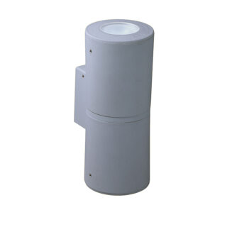 Aplique FRANCA 2xGU10 6W botão CCT (2cores) IP55 C.9,5xL.11xAlt.24cm resina cinza