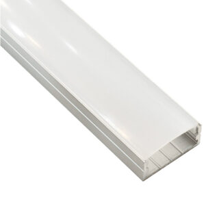 Calha sem abas para fita LED com difusor opalino L.20,7x Alt.9,7mm
