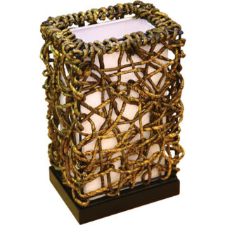 Candeeiro de mesa RABAT 1xE14 C.16xL.12xAlt.26,5cm Castanho