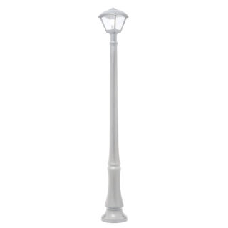 Pilar DARIO 1xE27 8,5W botão CCT (3cores) IP55 C.24xL.24xAlt.195cm resina branca