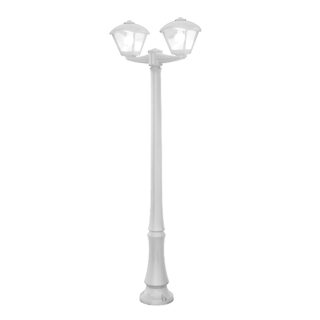 Pilar DARIO 2xE27 8,5W botão CCT (3cores) IP55 C.63xL.24xAlt.220cm resina branca