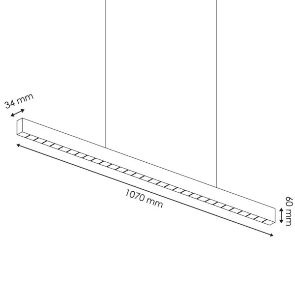 Lâmpada Linear LED Viena II 40W (UGR 17) 3000K - Image 2