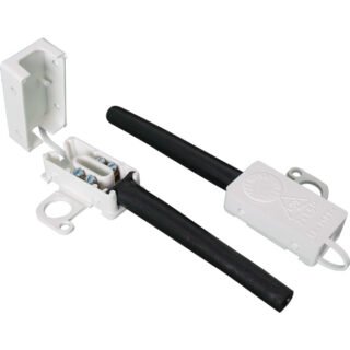Caixa de ligação de plástico branca com tubo 2x1.5mm2 3,8x2x1,1cm (40B2-IT)