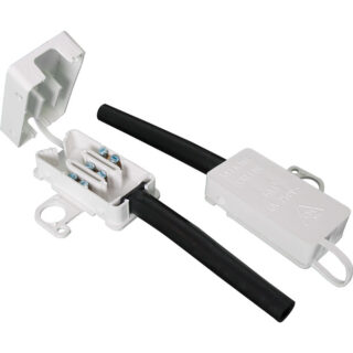 Caixa de ligação de plástico branca com tubo 3x1.5mm2 4,9x2,6x1,2cm (40B3-IT)