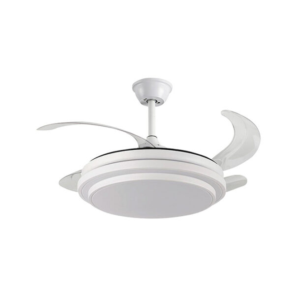 Ventoinha de tecto SELENE MINI branco, 4 palas retráteis, 48W LED 3000|4000|6000K, Alt.35xD.91/40cm