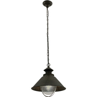 Suspensão BOLZANO redondo grande 1xE27 Alt.Reg.xD.37cm Castanho