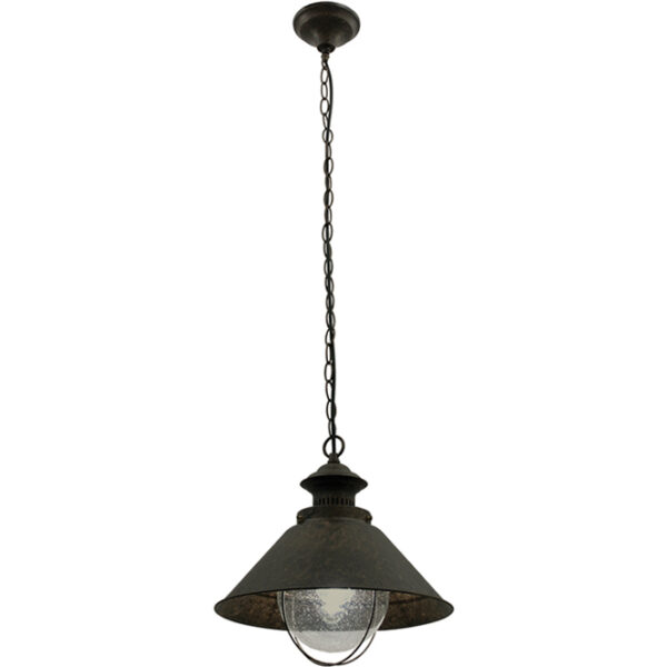Suspensão BOLZANO redondo grande 1xE27 Alt.Reg.xD.37cm Castanho